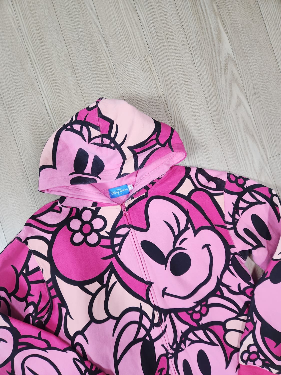디즈니 미키마우스 핑크 후드 짚업 재킷 상품이미지2