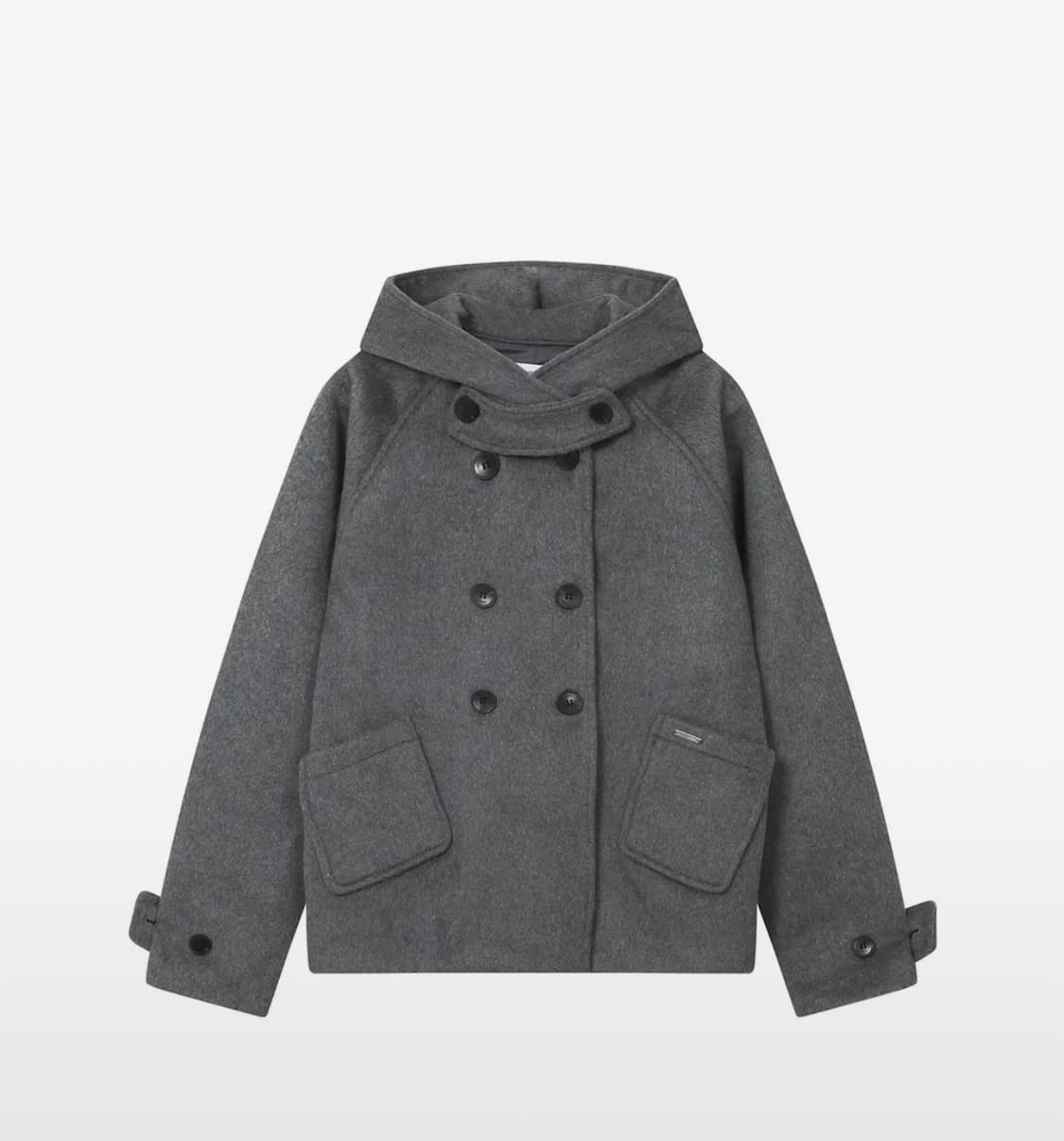 미세키서울 후드 더블 버튼 코트 상품이미지2