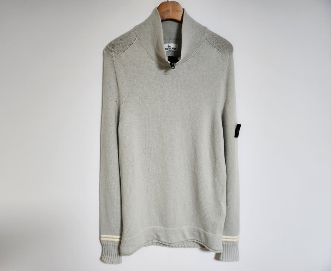 [L] 스톤아일랜드 민트 로고와펜 니트 집업 7115511A3 상품이미지1