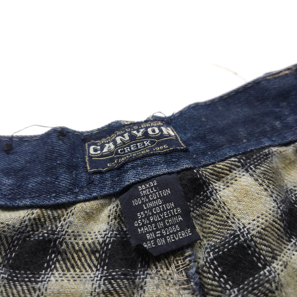 Canyon USA 오리지널 이너 체크 카펜터 데님 워크 팬츠 (L) 상품이미지7