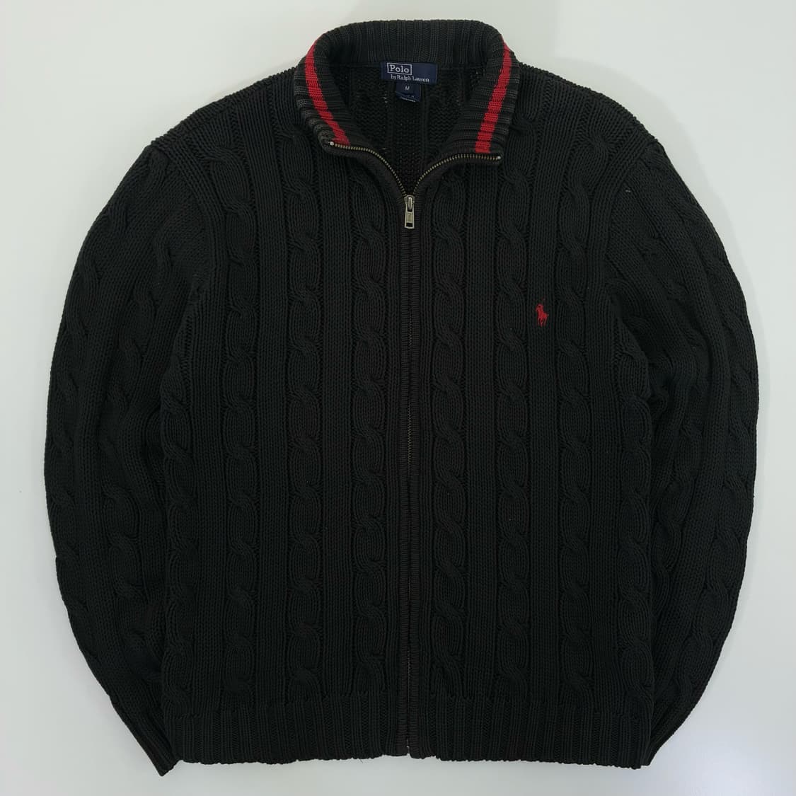 Polo  폴로 랄프로렌 자수 케이블 니트 집업 상품이미지1