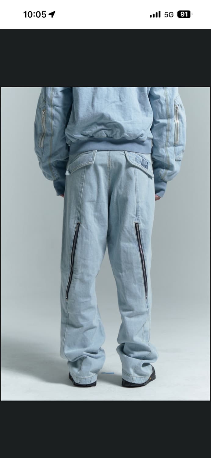 [L] 플라스틱프로덕트 웨이브 지퍼 팬츠 상품이미지1