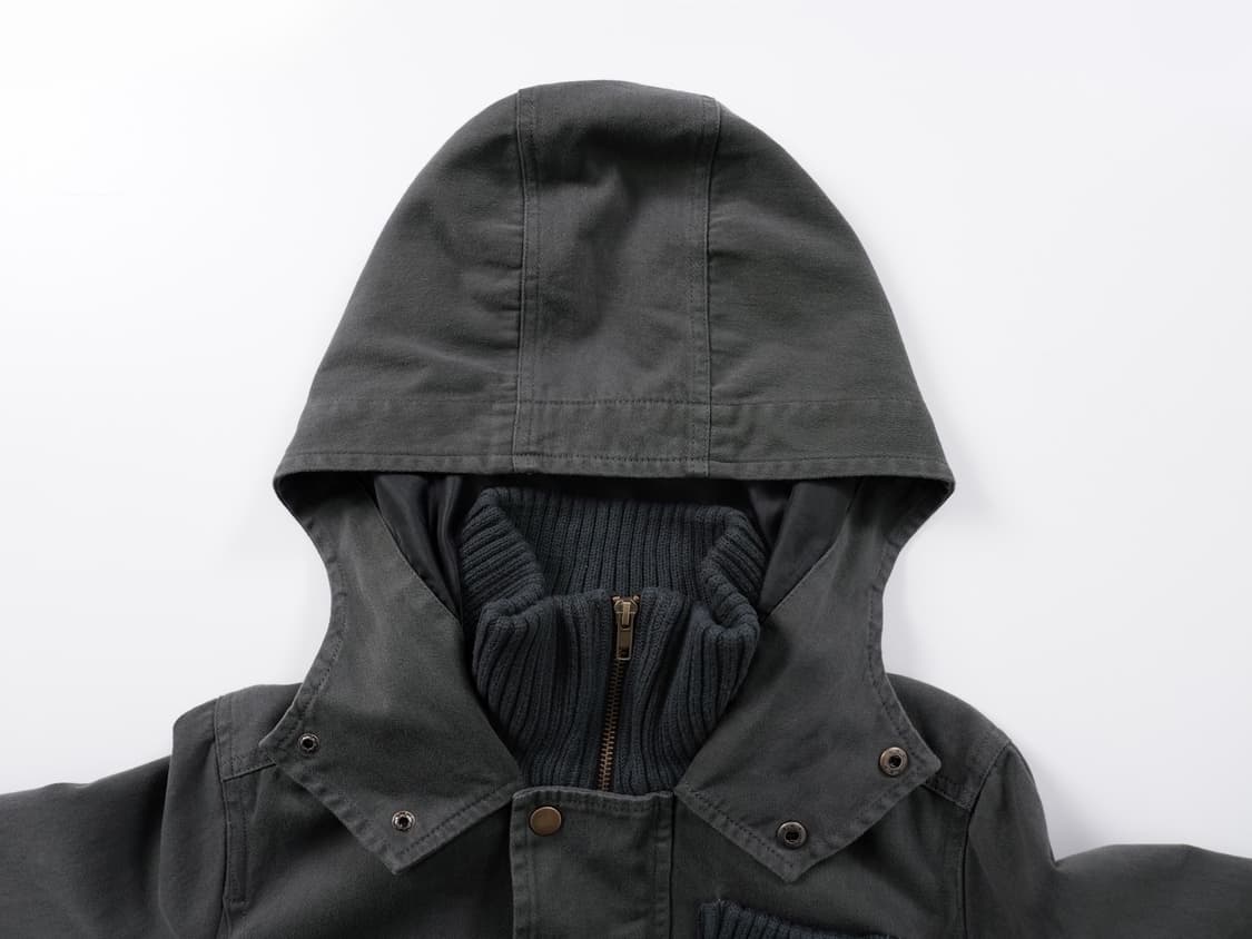라뮤에 차콜 빈티지 워싱 후드 밴딩 자켓 상품이미지2