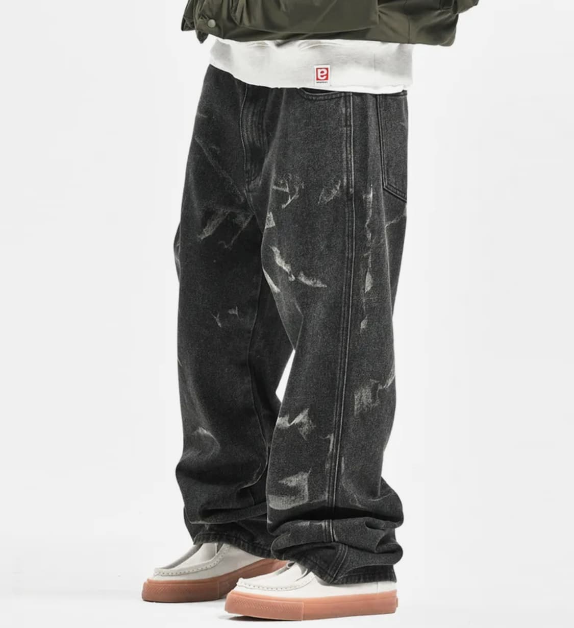 엑스트라오디너리 BLEACHED DYING DENIM KHAKI 상품이미지2