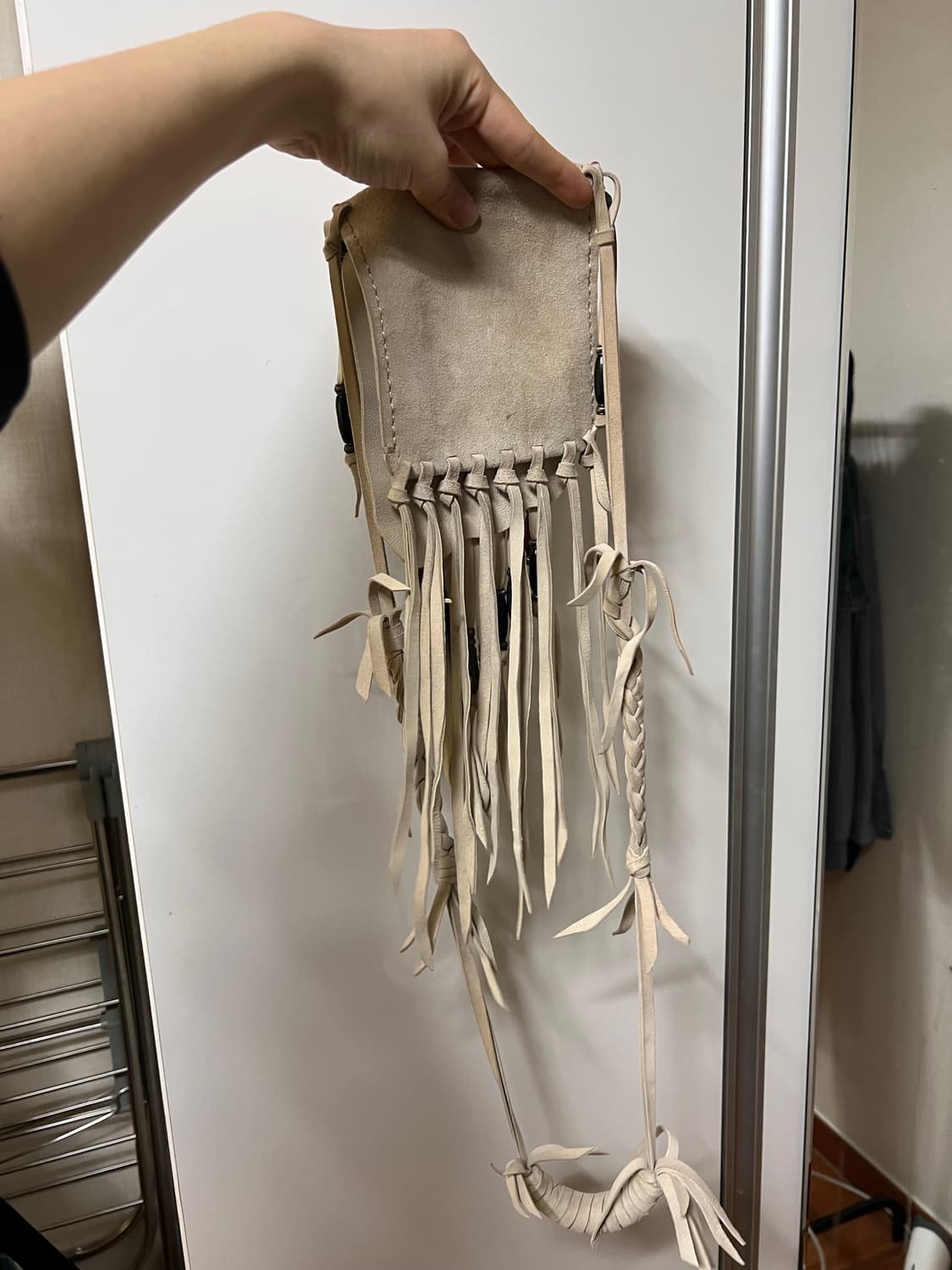 빈티지 더티냅 보헤미안 가방 화이트 상품이미지4