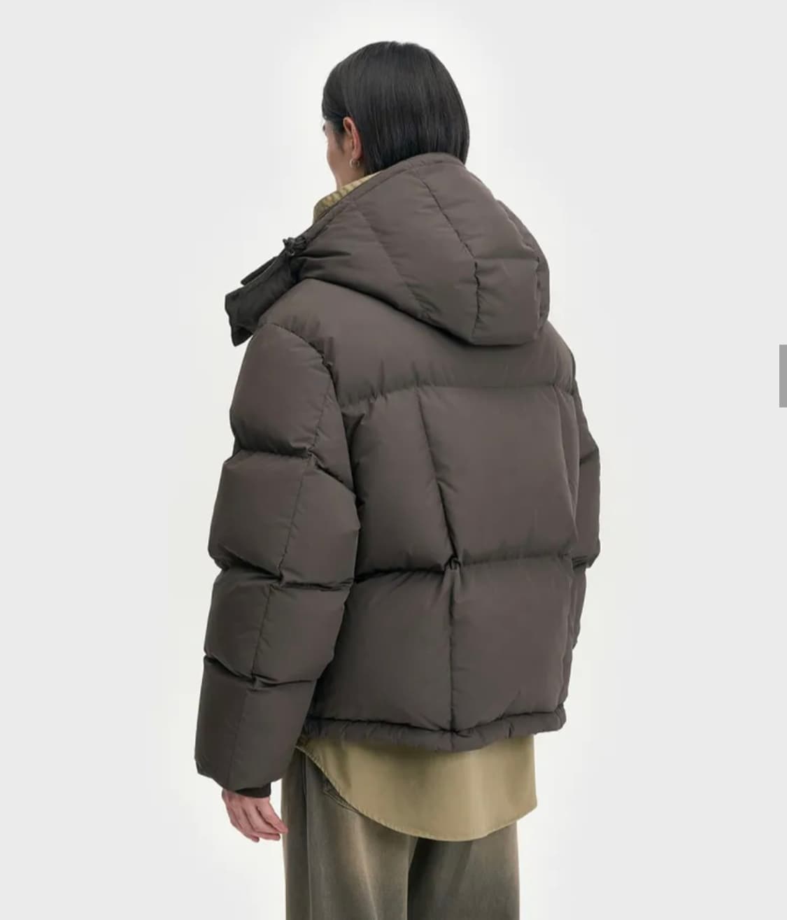 25FW 벨리에 크로스라인 후디스 구스다운 딥브라운 상품이미지2
