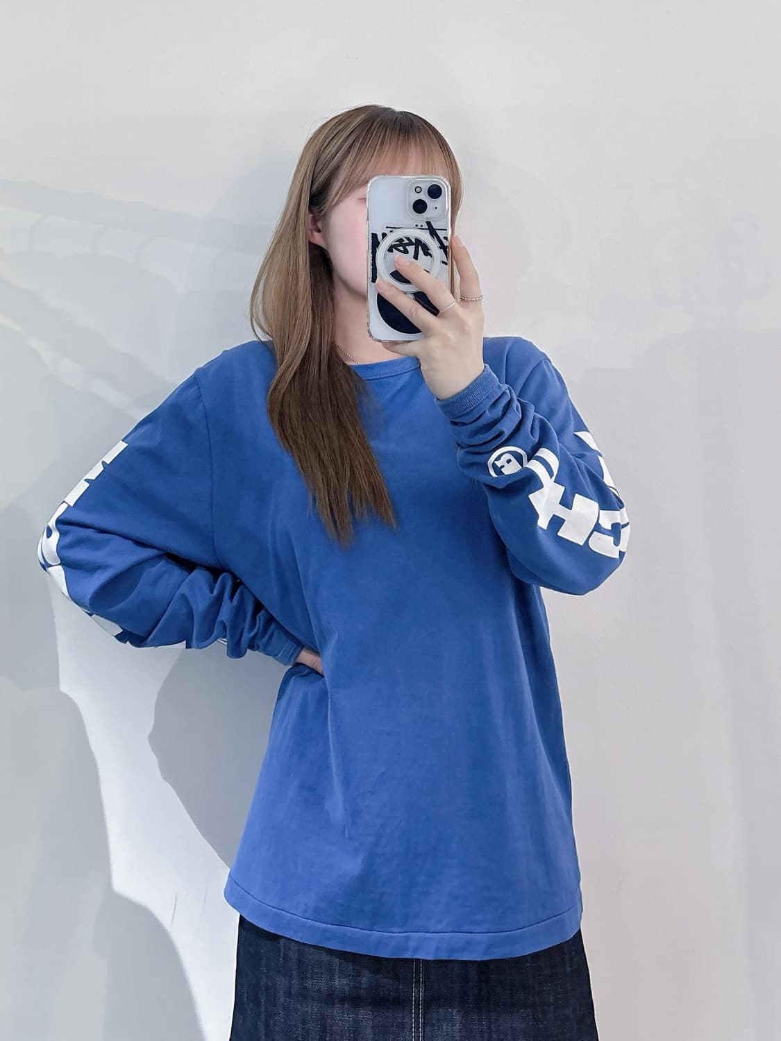 미스치프 베이비블루 사이드로고 슬리브 상품이미지2