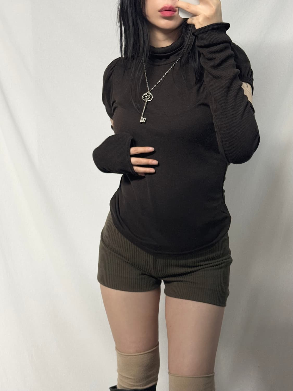 트랜스폼 슬리브 퍼프 폴라 넥 니트 상품이미지7