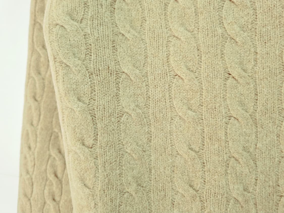 여성 주니어 2022 폴로 QR 캐시미어 울 긴팔 케이블 꽈배기 니트 상품이미지5