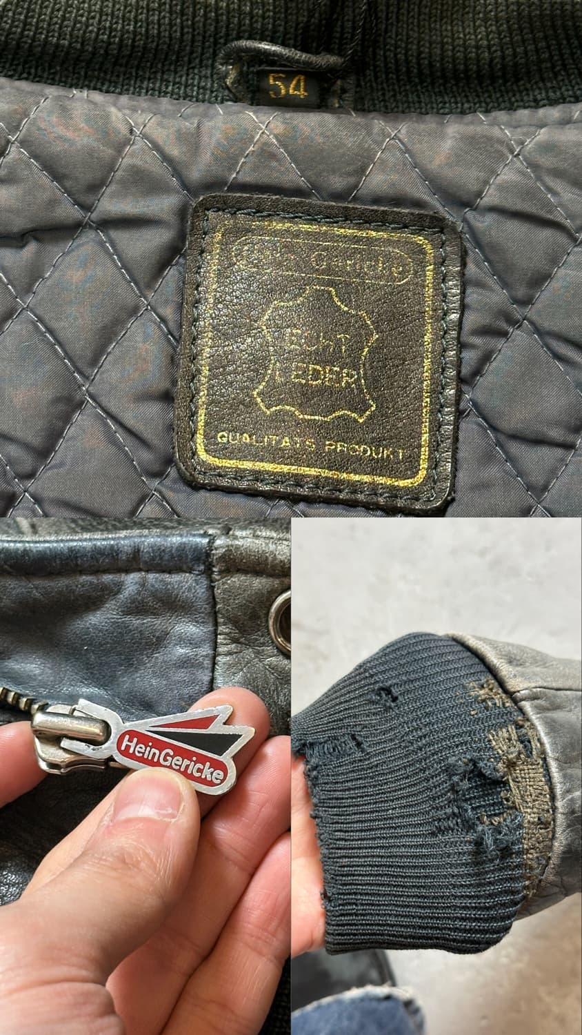 90’s Hein Gericke 디스 레더 자켓 모터사이클 바이커 자켓 상품이미지9