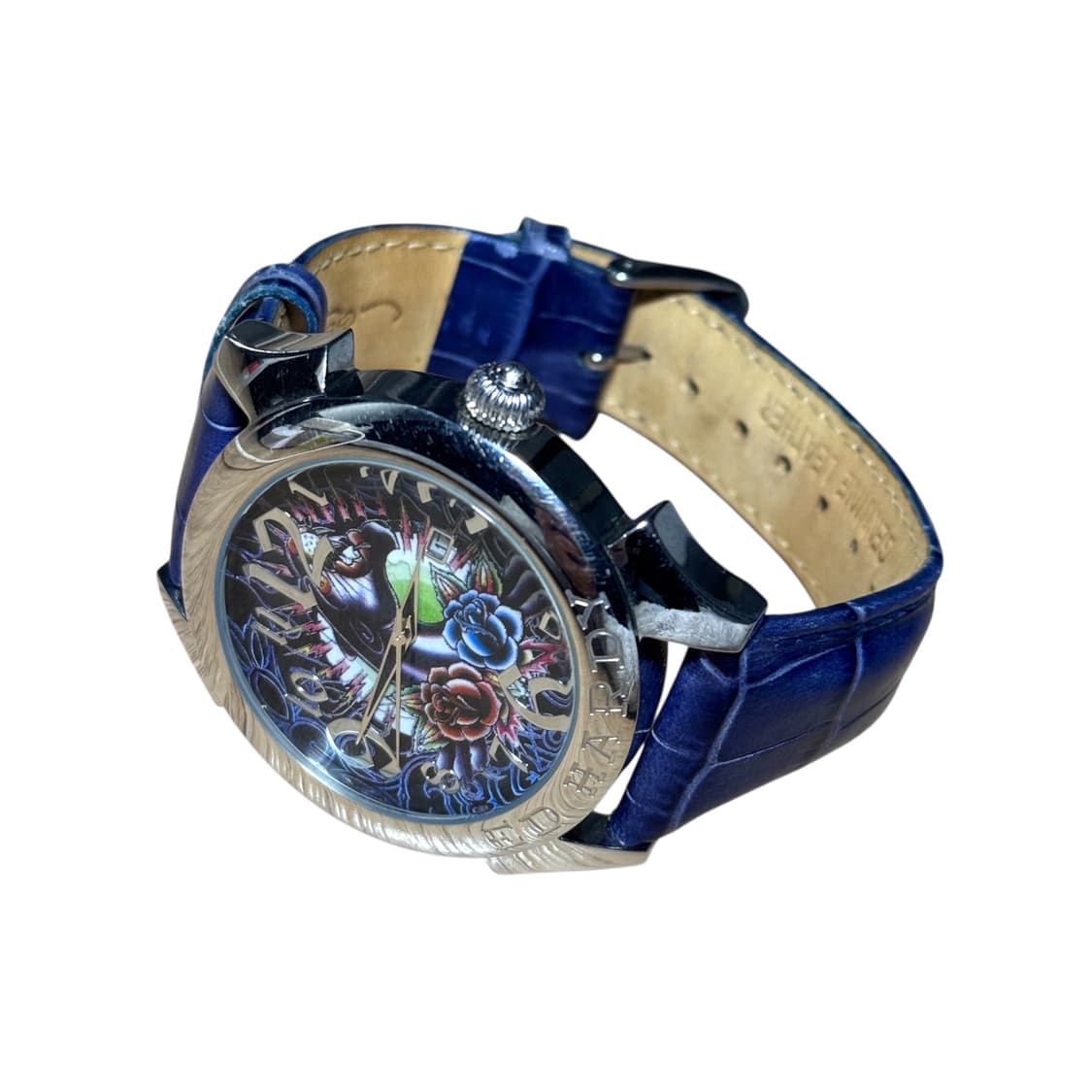 Ed Hardy 에드하디 레볼루션 블랙 팬더 블루 가죽스트랩 시계 상품이미지2