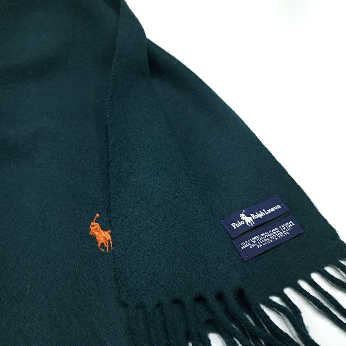 MX597 폴로 90s 이태리판 램스울 오렌지포니 그린 머플러 목도리 상품이미지6