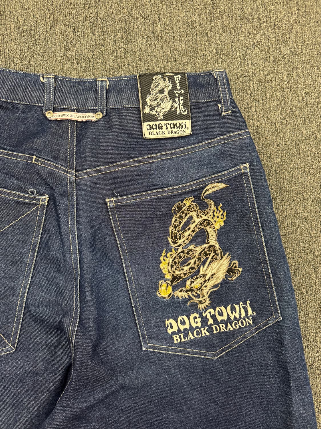 M)도그타운 빈티지 포켓 오리엔탈 자수 인디고 힙합 데님팬츠 상품이미지6