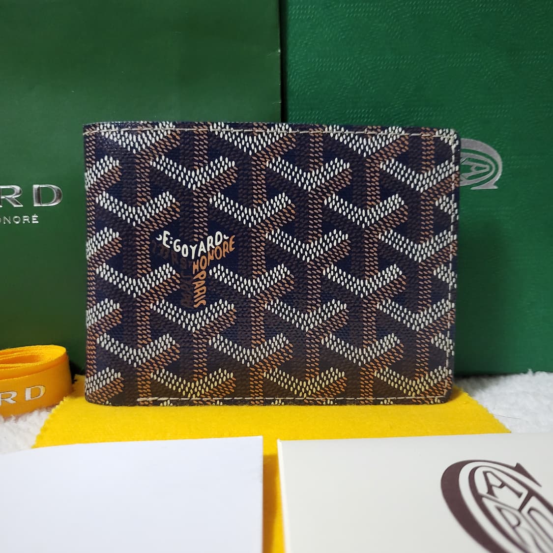 [새상품급/풀구성] 고야드 빅투아르 반지갑 네이비 상품이미지1