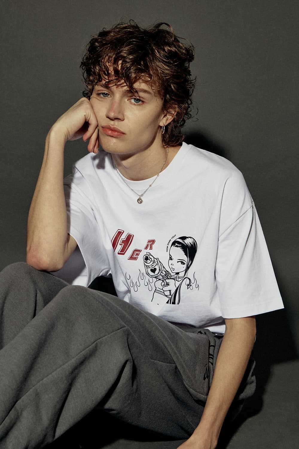 [새 상품] 쓰리타임즈 헐 데빌 티 화이트 상품이미지4