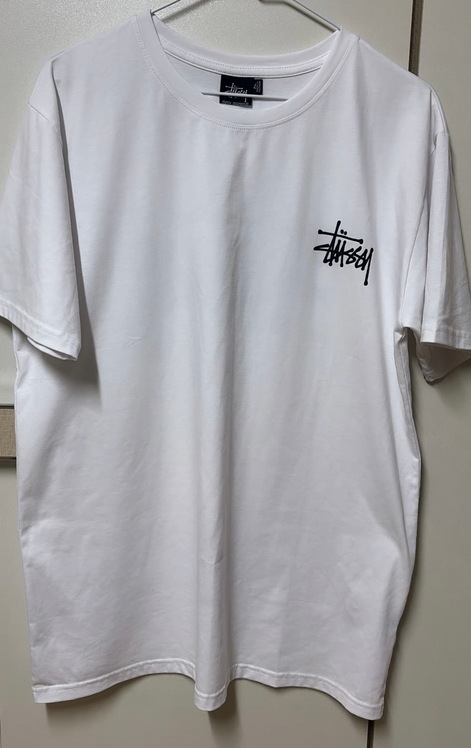 스투시 베이직 로고 반팔 티셔츠 흰색 XL 상품이미지1