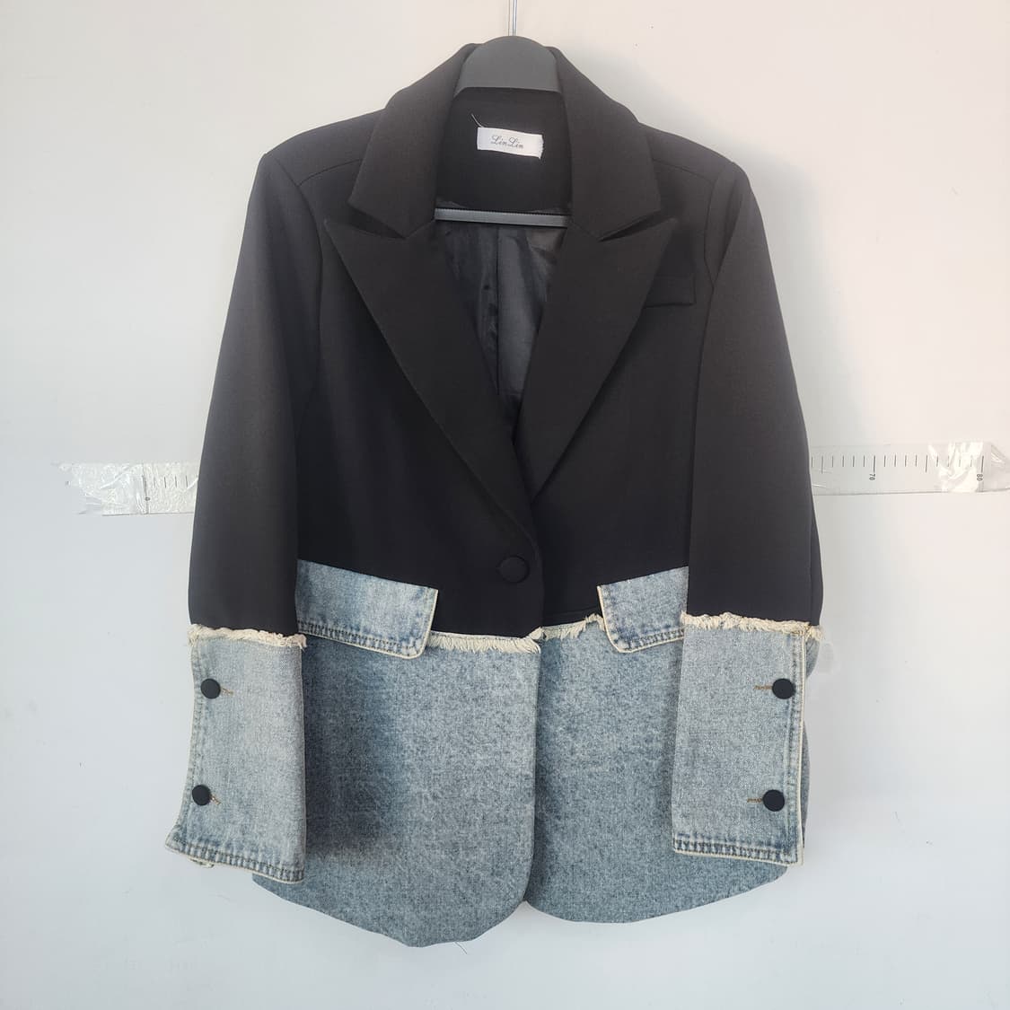 linlin 블랙 데님 배색 재킷 상품이미지1