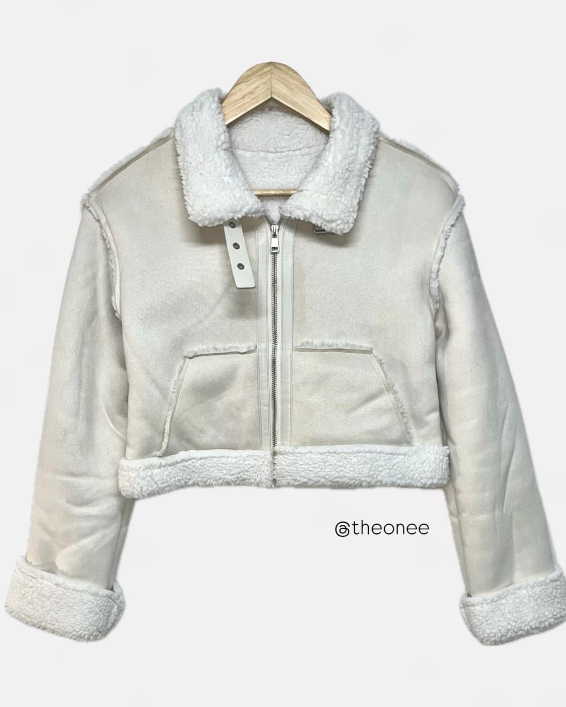 아이보리 크롭 무스탕 상품이미지1