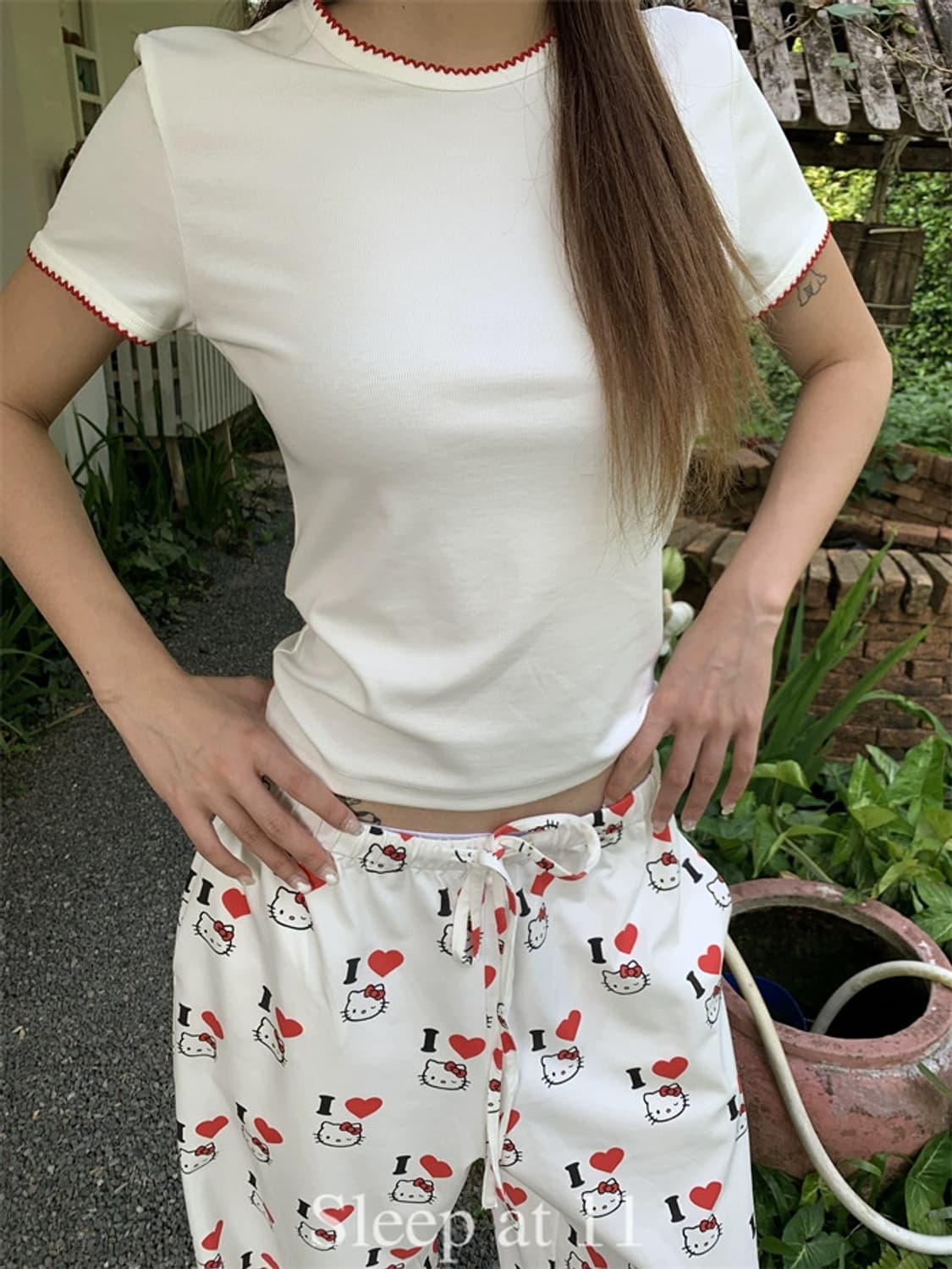Sleep at 11 아이러브 헬로키티 트레이닝 팬츠 상품이미지2