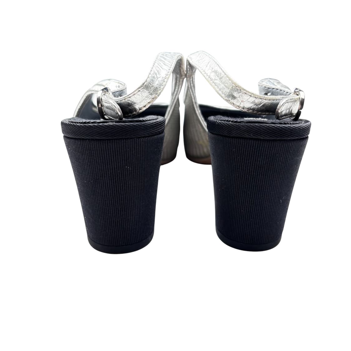 샤넬 37.5c 실버 블랙 슬링백 상품이미지6