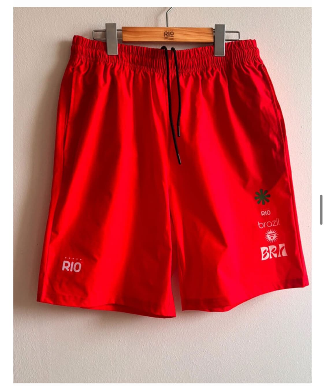 RIO FUTBOL 브라질 우븐 쇼츠 레드 L 상품이미지1
