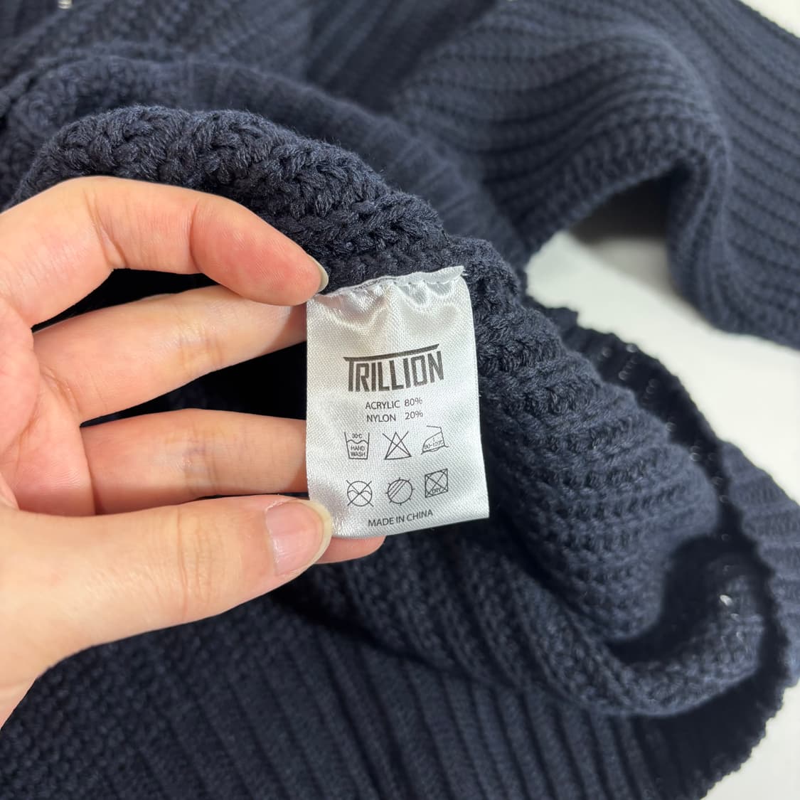 M 트릴리온 네이비 루즈오버핏 반집업 폴라니트 상품이미지5