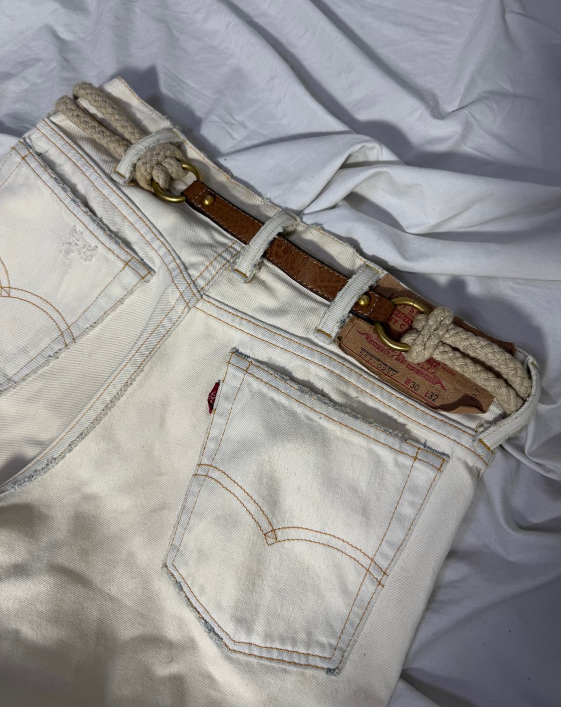 빈티지 로프 레더 믹스 벨트 상품이미지2