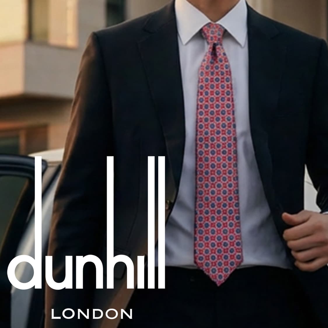 던힐 실크 핑크 플라워 패턴 넥타이 9.3cm A+등급 K2476 상품이미지1