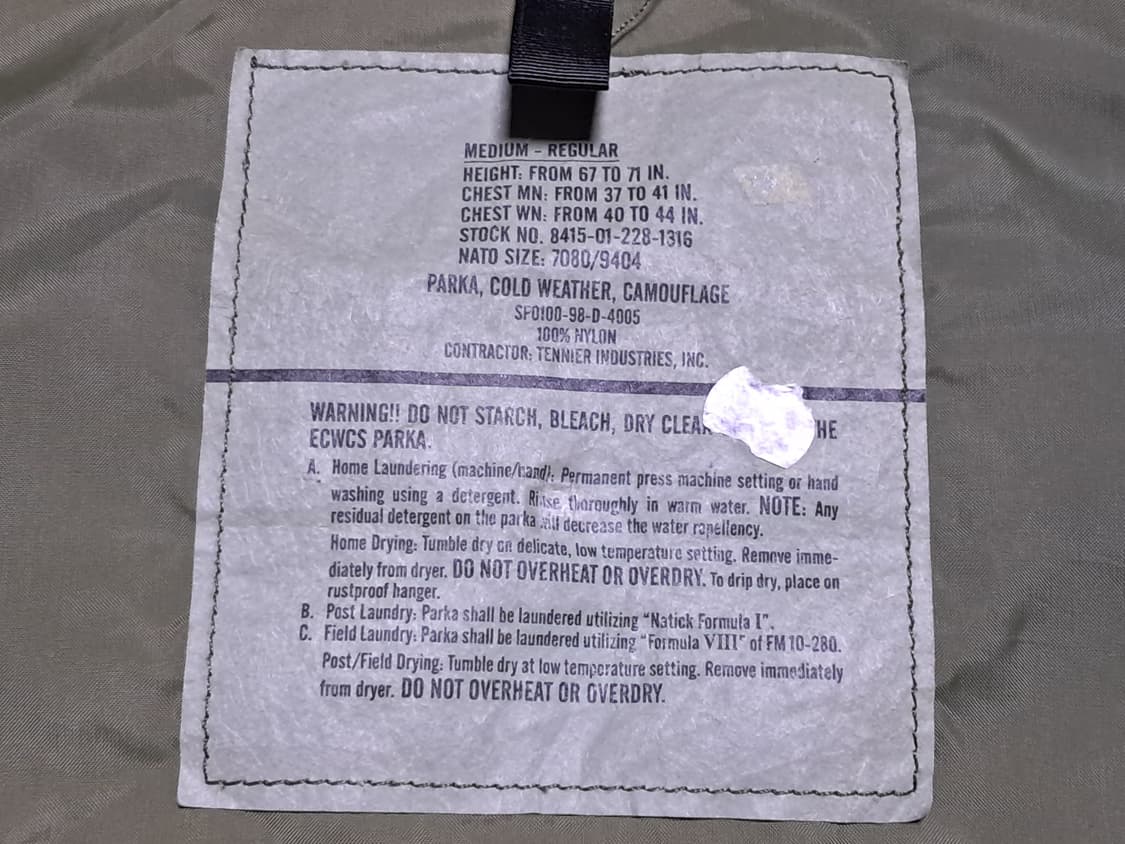 미군 방수 야상 파카 M 상품이미지5