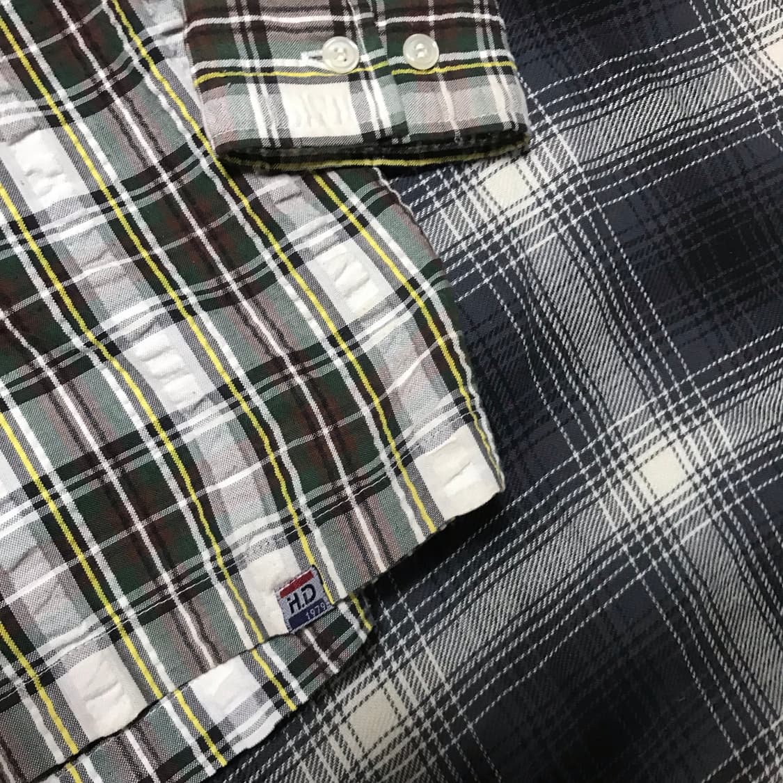 재팬 90s 우라하라 바이브 엠보싱 오버핏 셔츠형 체크 자켓 상품이미지4