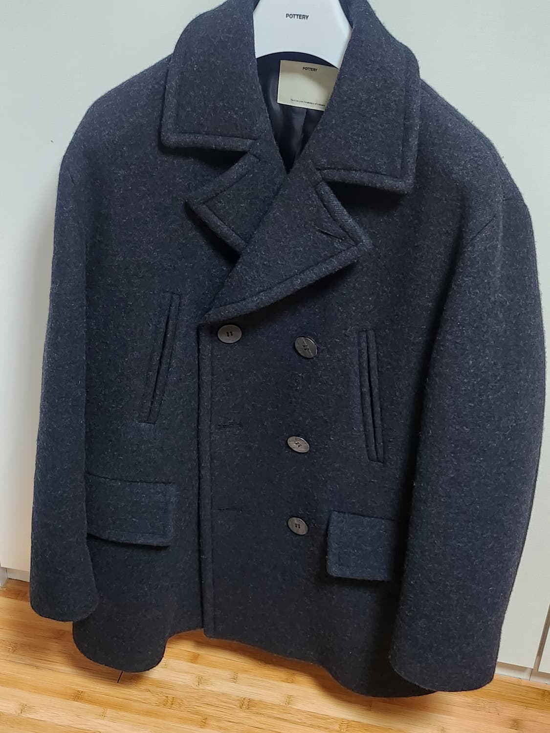 [2] 25FW 포터리 멜튼 울 피코트 블랙 상품이미지1