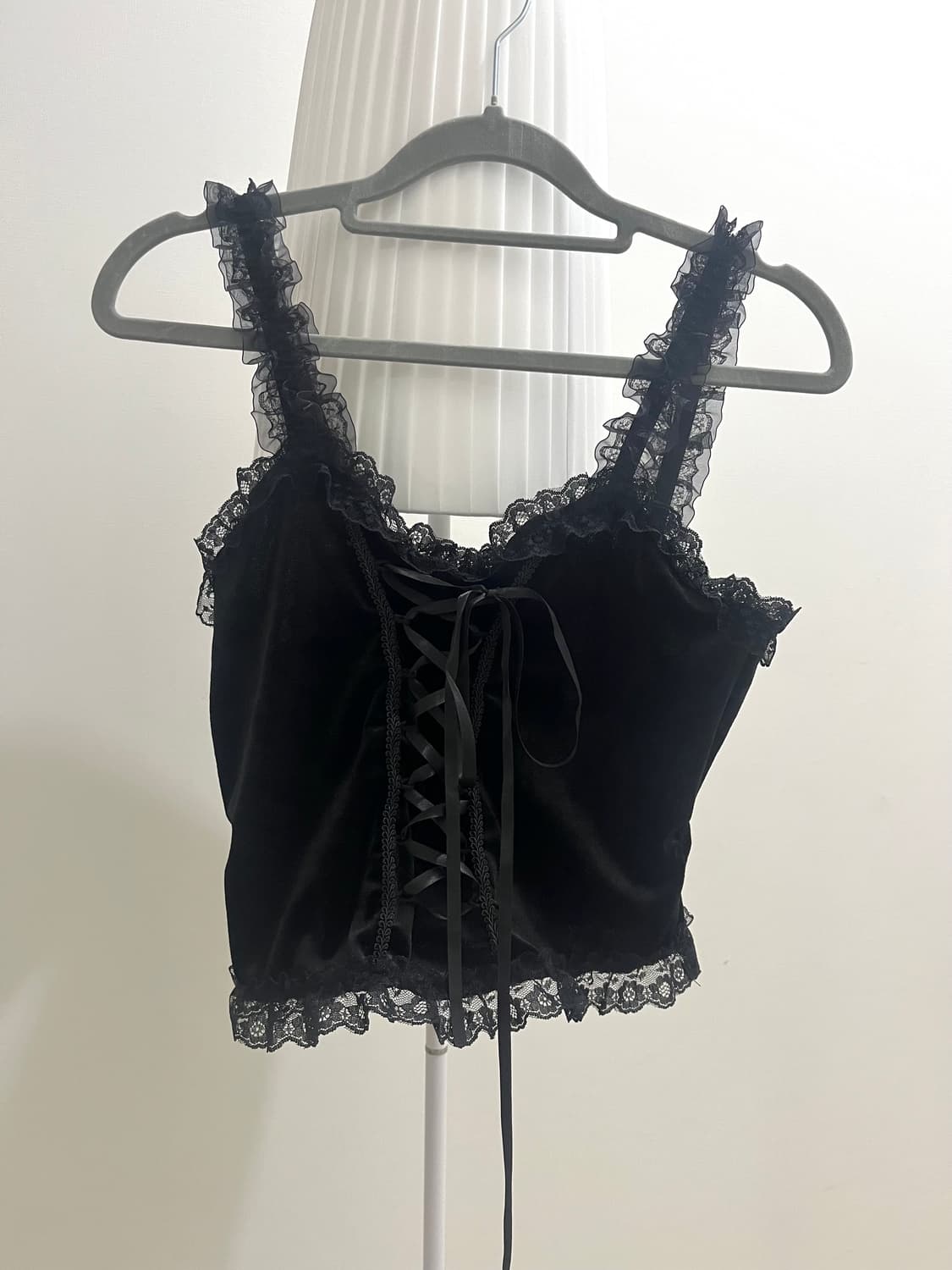 벨벳 레이스 히메갸루 코르셋 나시 슬리브리스핀터영애로판빈티지엑시즈팜고딕 상품이미지2