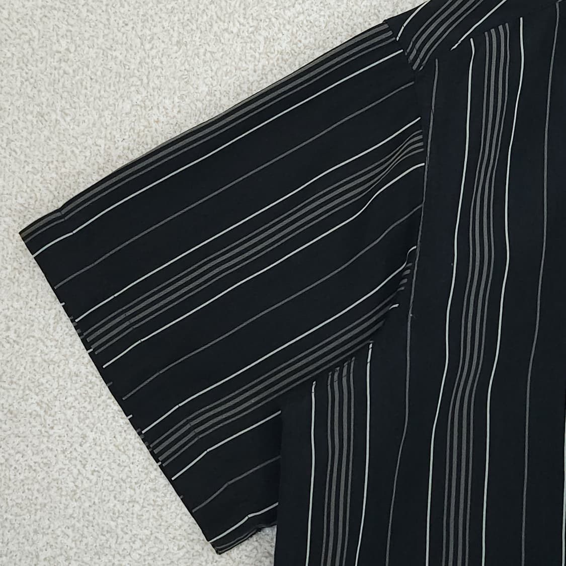 (L)haggar 남자 스트라이프 반팔 셔츠 브라운 갈색 남방 상품이미지3