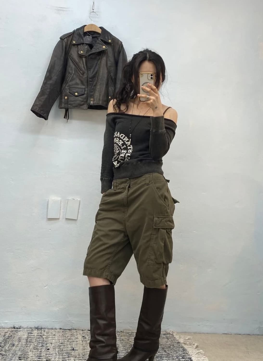 [1580]Avirex khaki cargo bermuda shorts# 상품이미지1