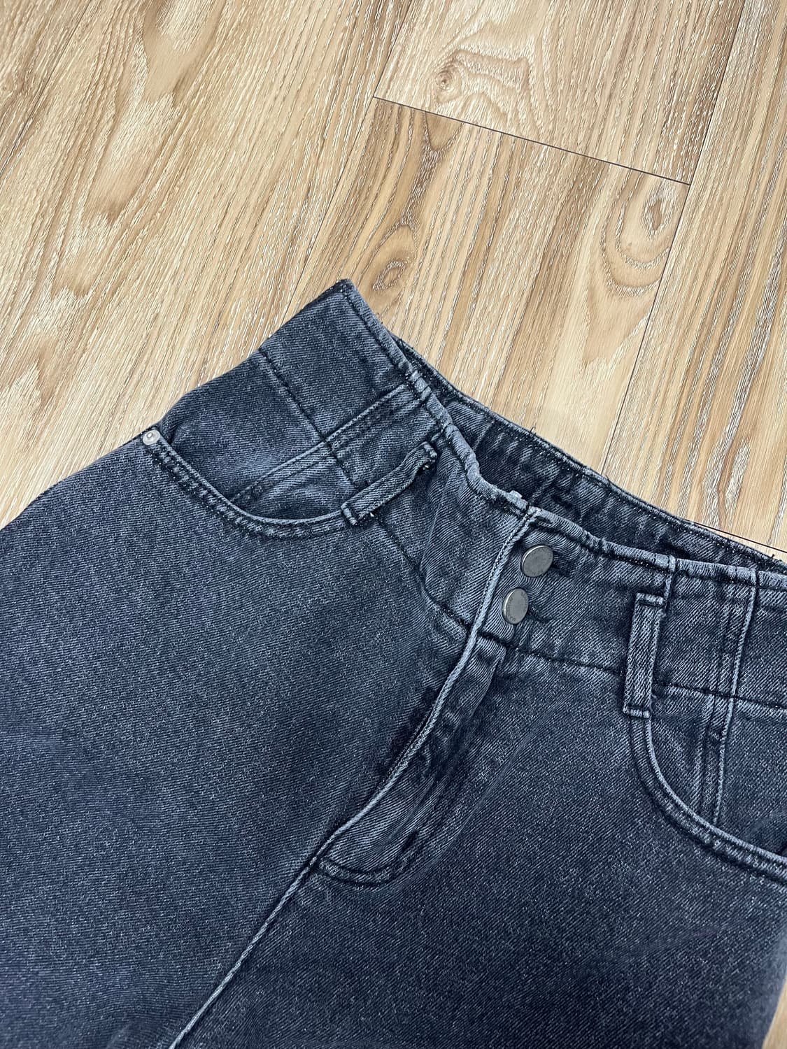 비뮤즈 맨션 와이드 흑청바지 27 상품이미지4