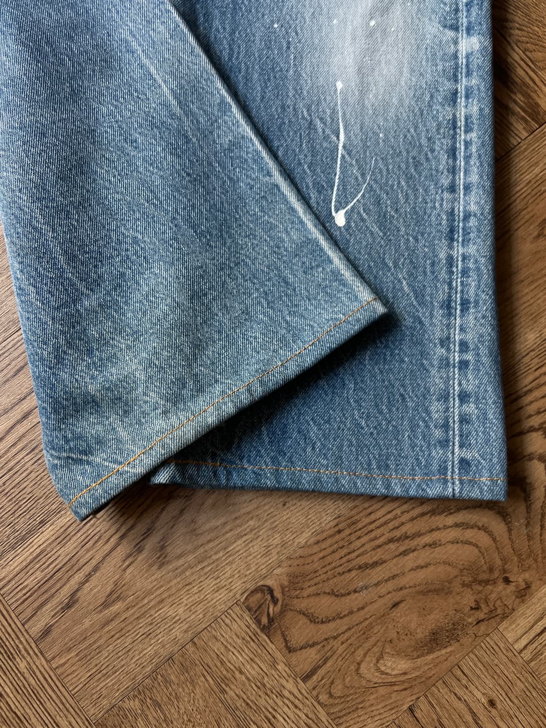 [33]80's 리바이스 USA 2501-0117 빈티지 페인팅 데님팬츠 상품이미지8