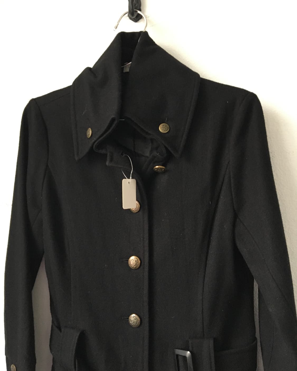 High neck belted woolen jacket 상품이미지2