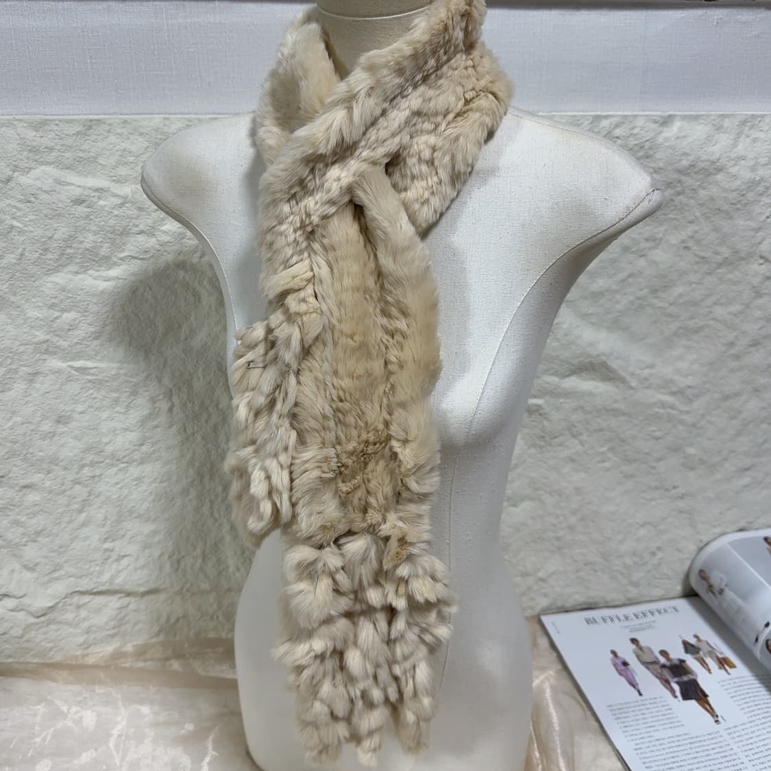 빈티지 래빗 토끼털 목도리 스카프 상품이미지1