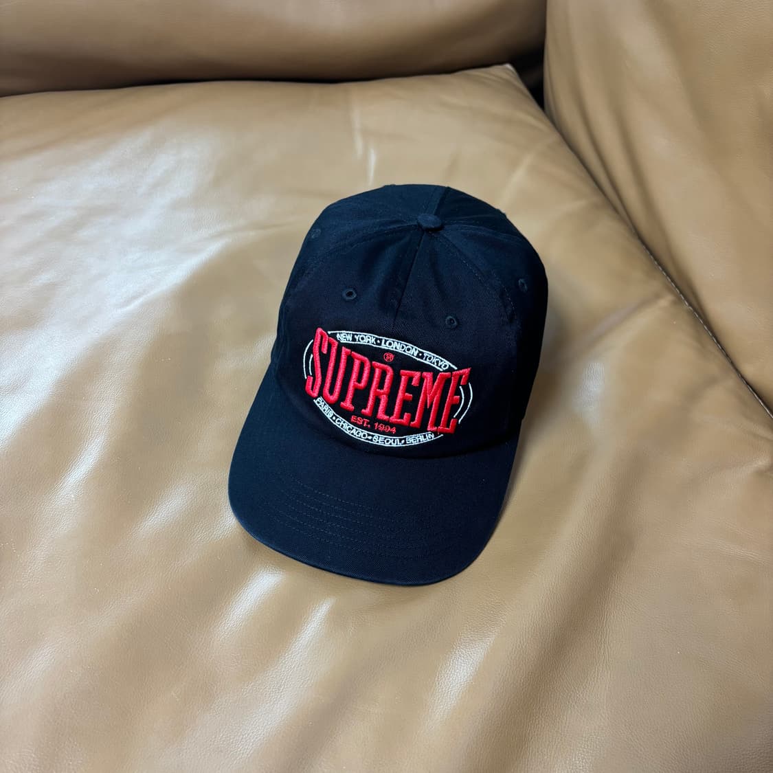 슈프림 6패널 볼캡 모자 웜업 워시드 블랙 상품이미지1