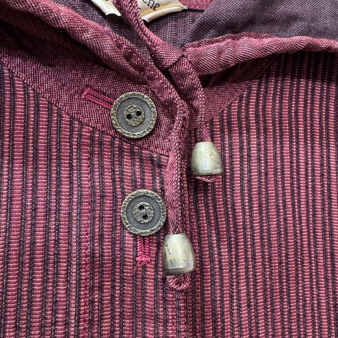 Romache 제팬 버건디 후드 셔츠 자켓 (L)   상품이미지5