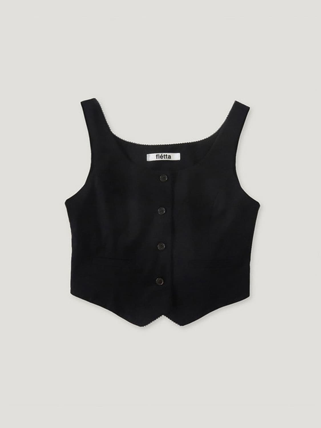 플레따 Cotton Western Vest_Black 상품이미지1