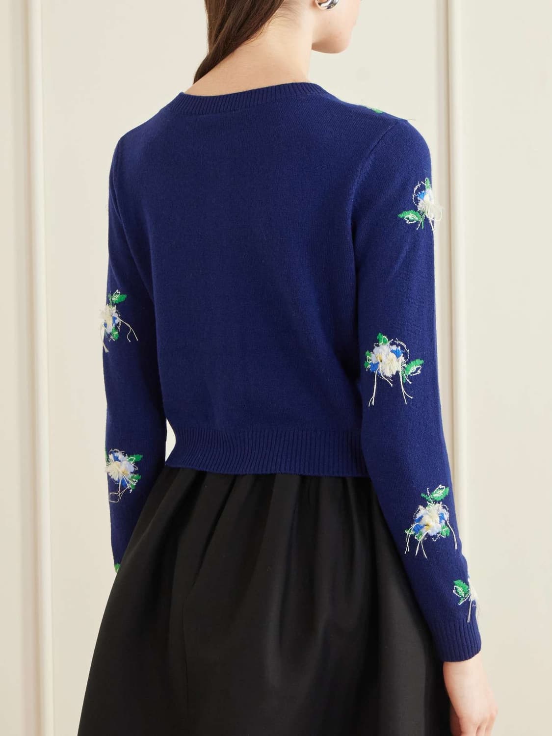 [8,10,12]슈슈통 26ss 스레드워크 플로럴 가디건/네이비 상품이미지4