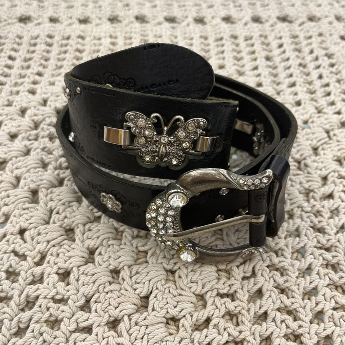 빈티지 보헤미안 락펑크 큐빅 나비 스터드 벨트 C10769 상품이미지3