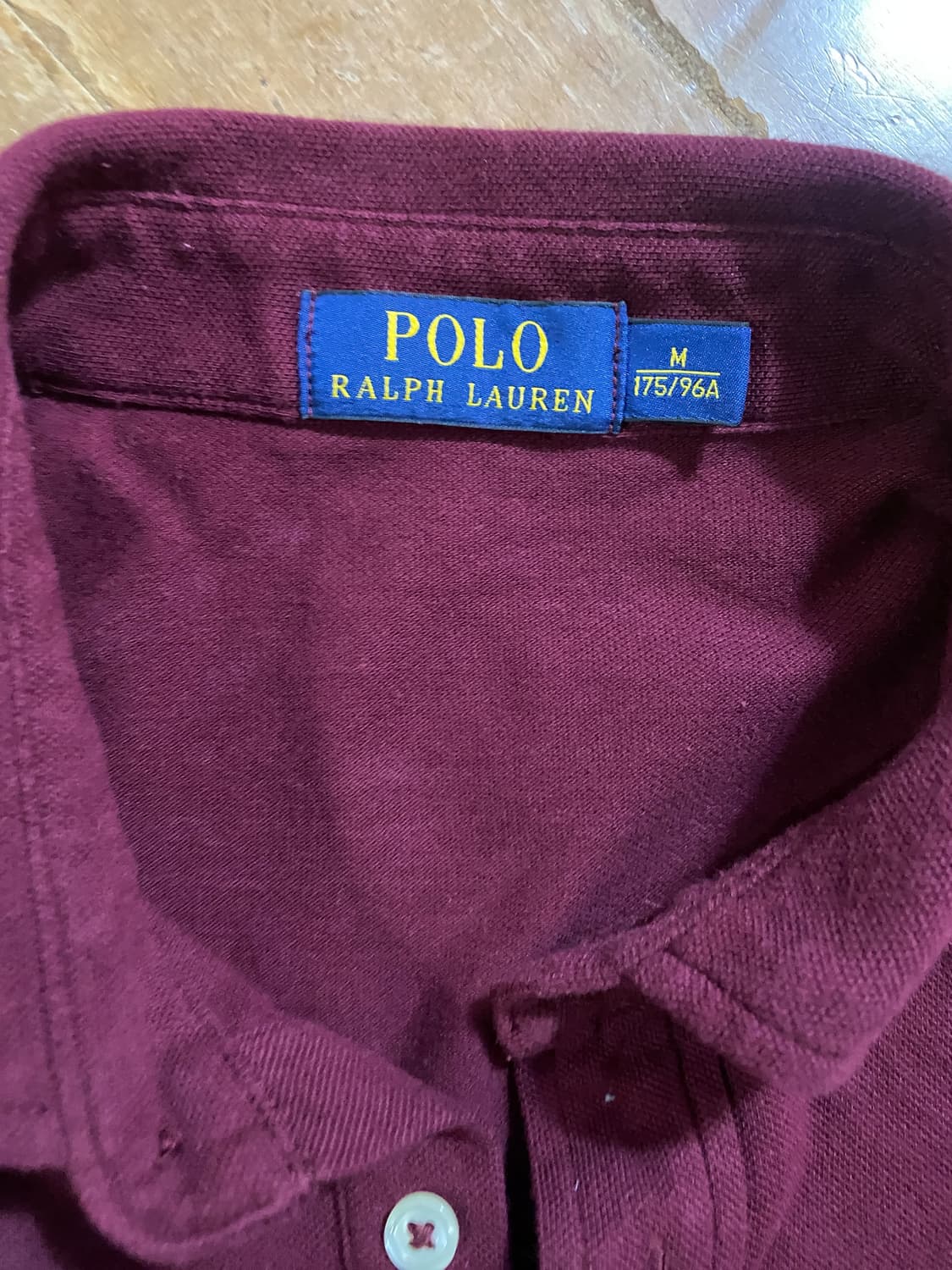 폴로 랄프로렌 버건디 긴팔 카라티 M (100) 상품이미지2