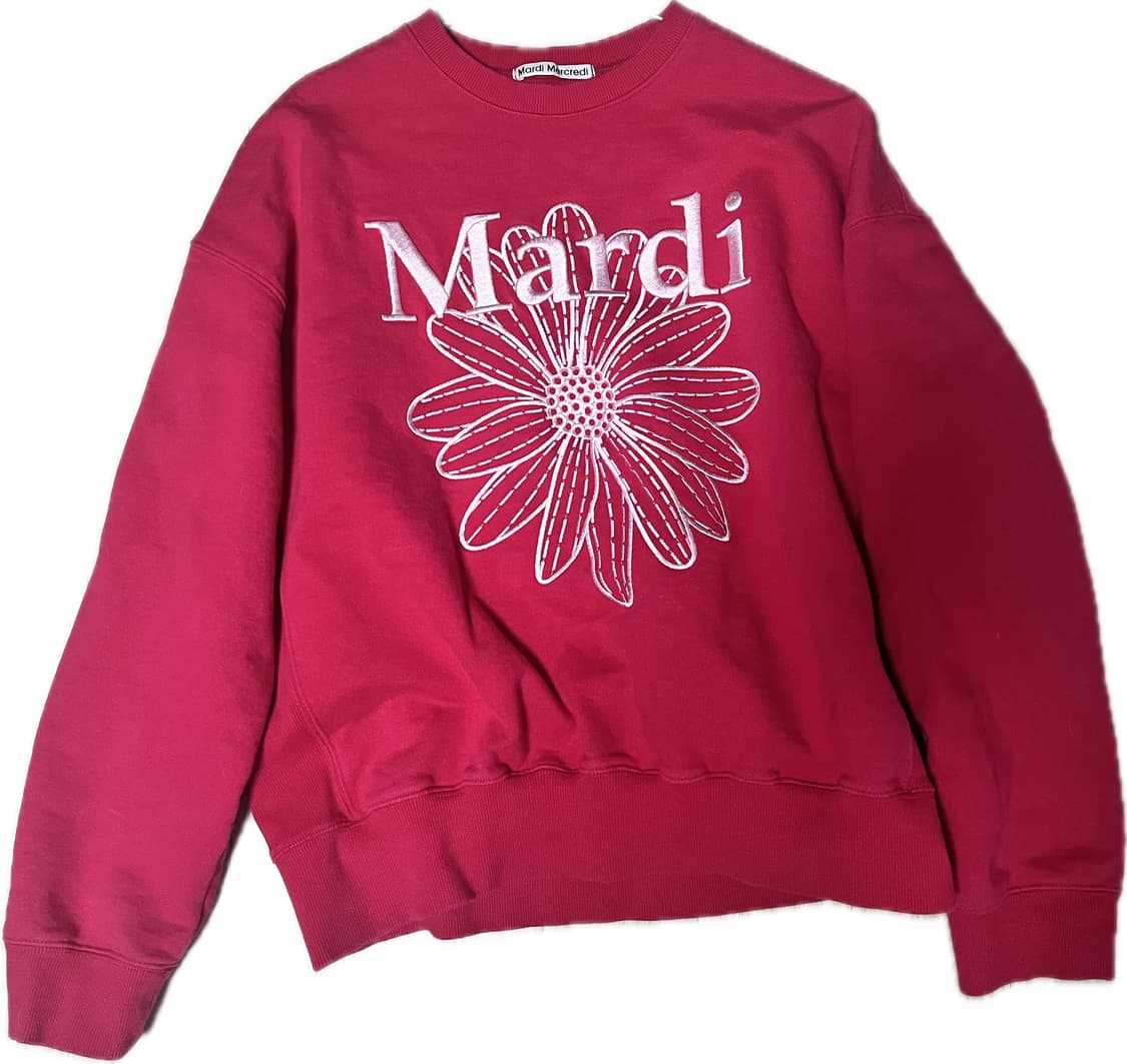 마르디 메크르디 자수 맨투맨 레드 상품이미지2