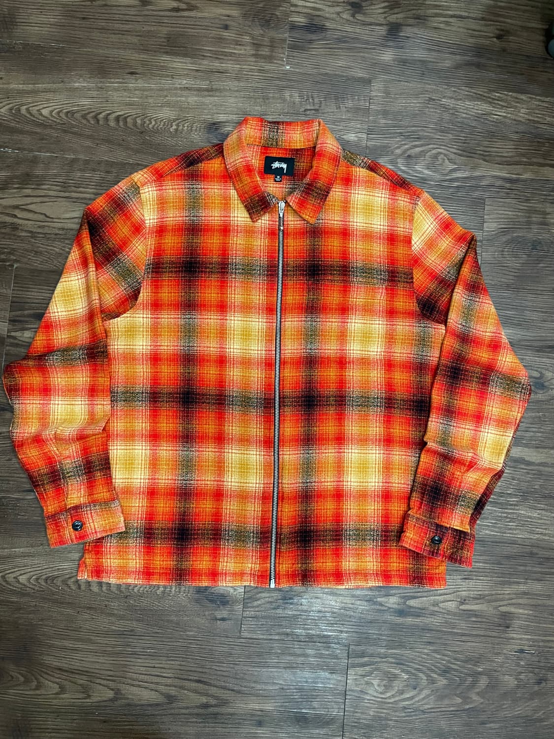 Stussy Zip Up Crepe Plaid Shirt 상품이미지2