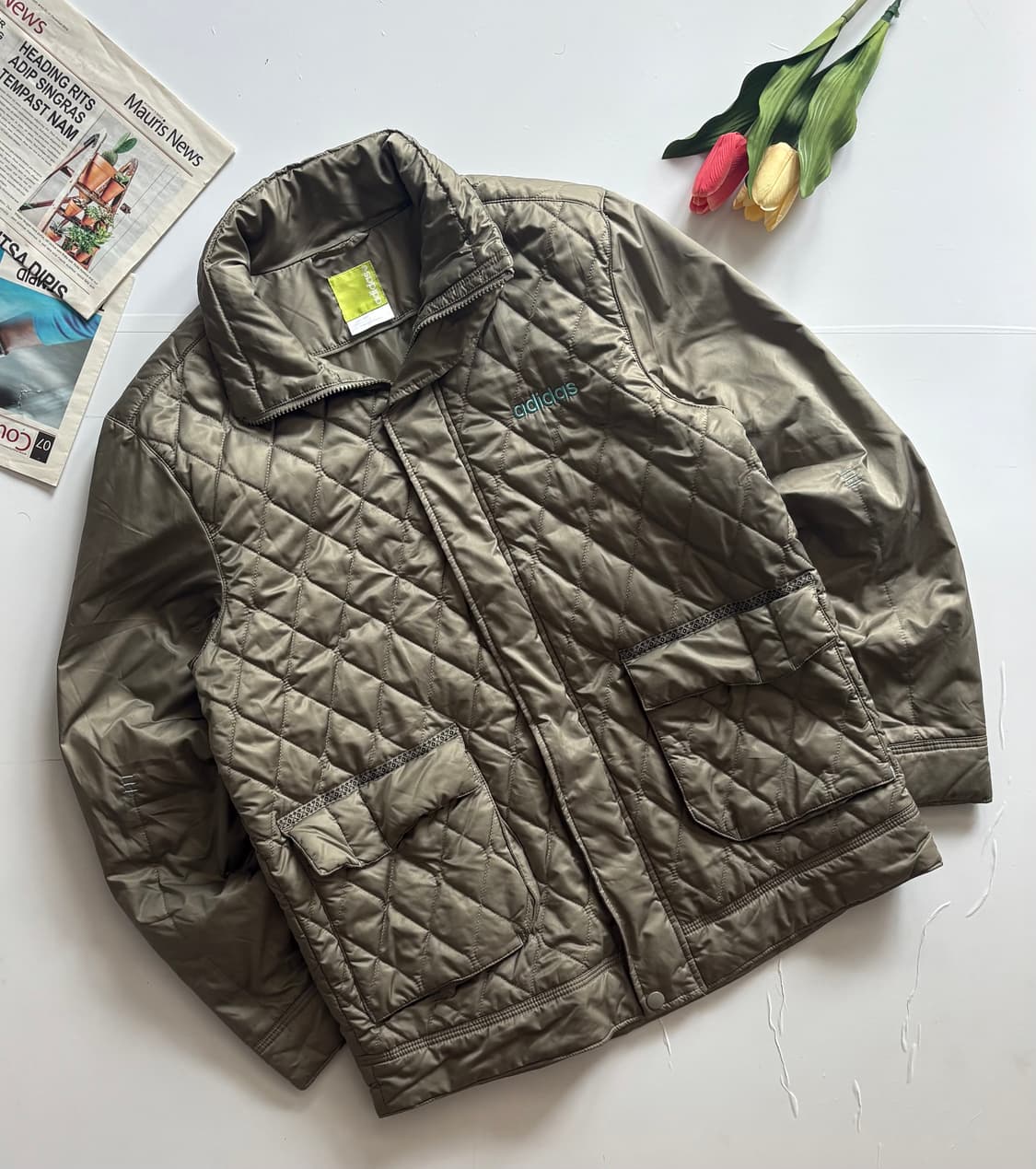 adidas 아디다스 올리브 퀄팅 점퍼 상품이미지1