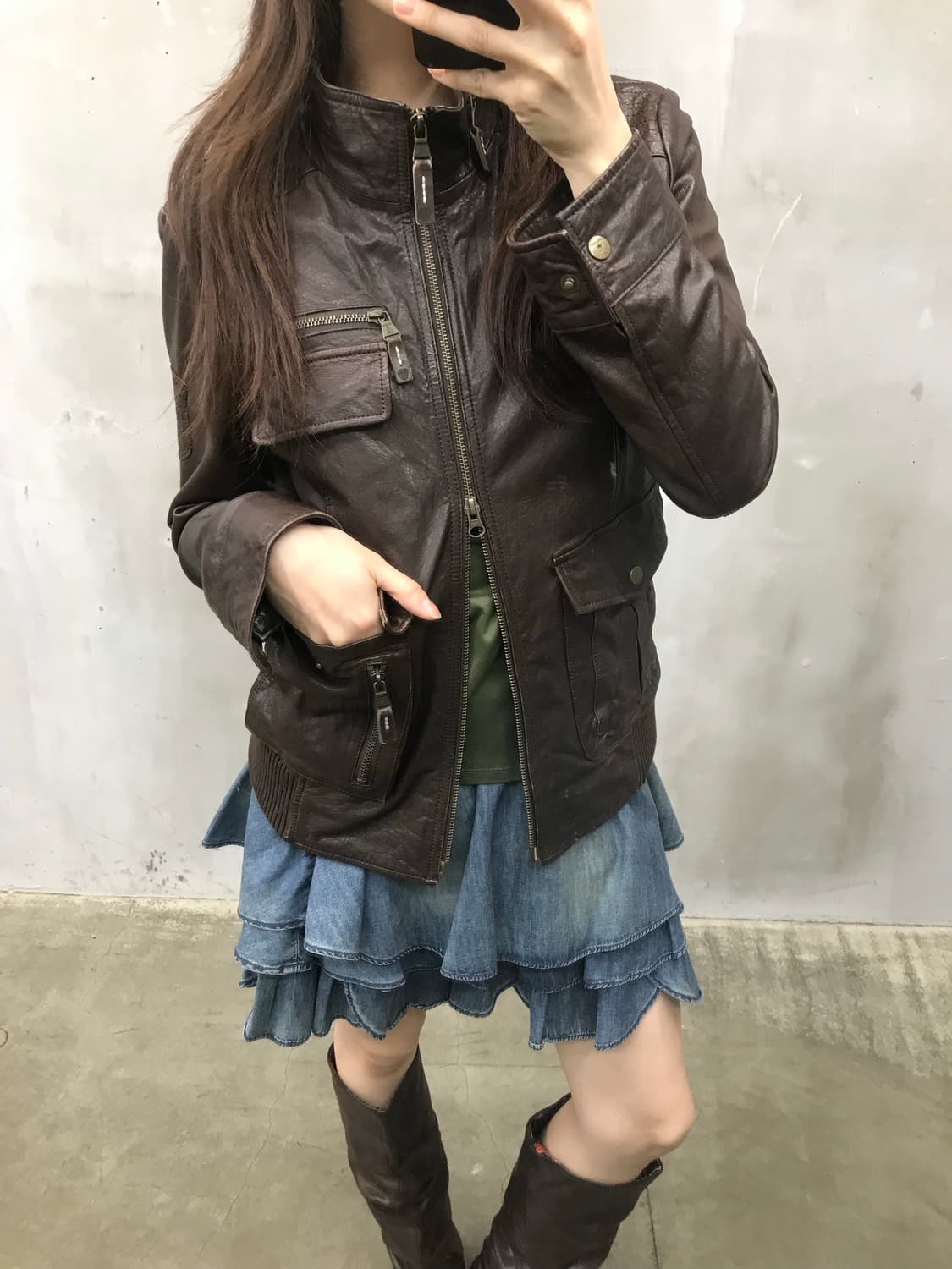 Frill denim mini sk 상품이미지4
