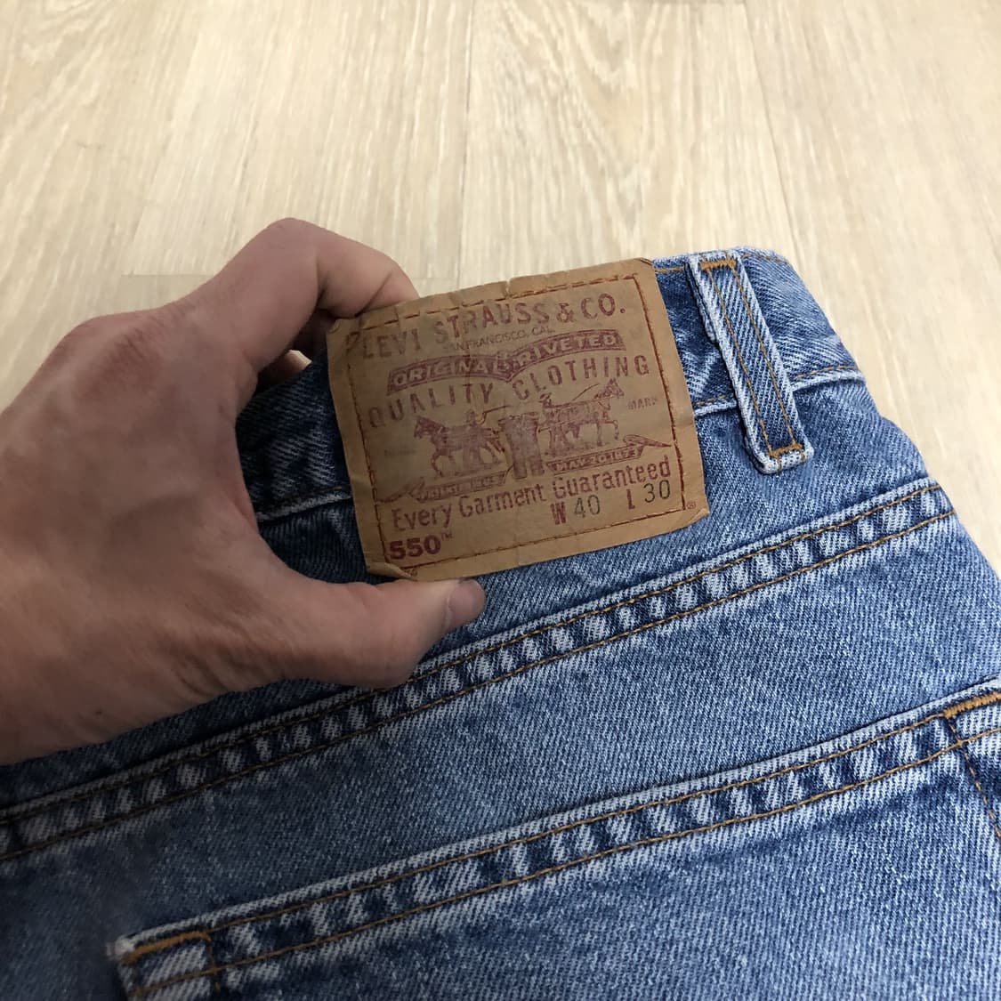 (36) 90's 리바이스 미국제 550 릴렉스드핏 연청 데님 상품이미지9