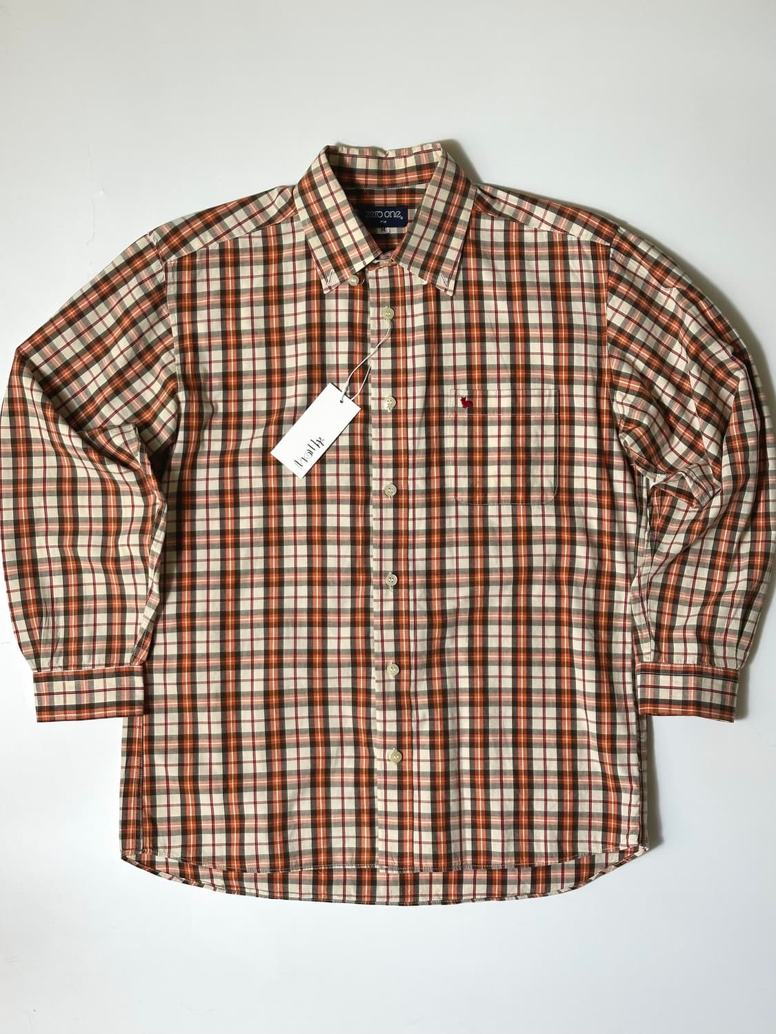 오렌지 브라운 체크 셔츠  상품이미지6